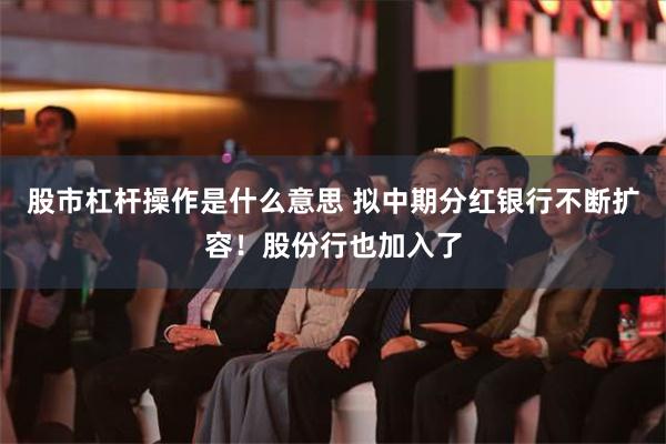 股市杠杆操作是什么意思 拟中期分红银行不断扩容！股份行也加入了