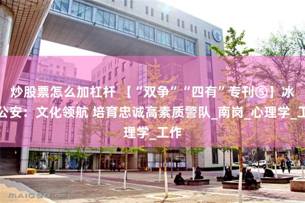 炒股票怎么加杠杆 【“双争”“四有”专刊⑤】冰城公安：文化领航 培育忠诚高素质警队_南岗_心理学_工作