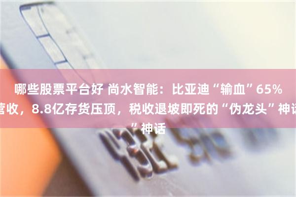 哪些股票平台好 尚水智能：比亚迪“输血”65%营收，8.8亿存货压顶，税收退坡即死的“伪龙头”神话