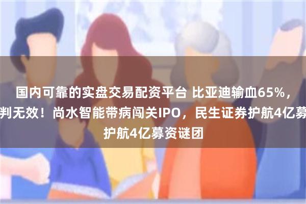 国内可靠的实盘交易配资平台 比亚迪输血65%，专利被判无效！尚水智能带病闯关IPO，民生证券护航4亿募资谜团
